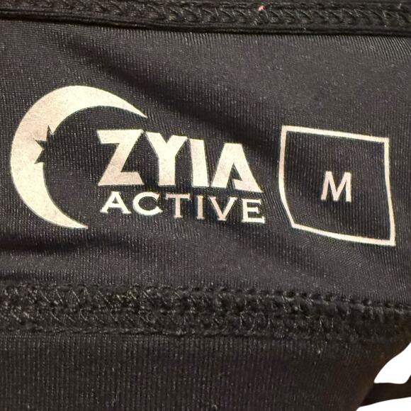 Zyia Active Black Grid T-Back Sports Bra with remoable Pads Size Medium - Picture 7 of 8